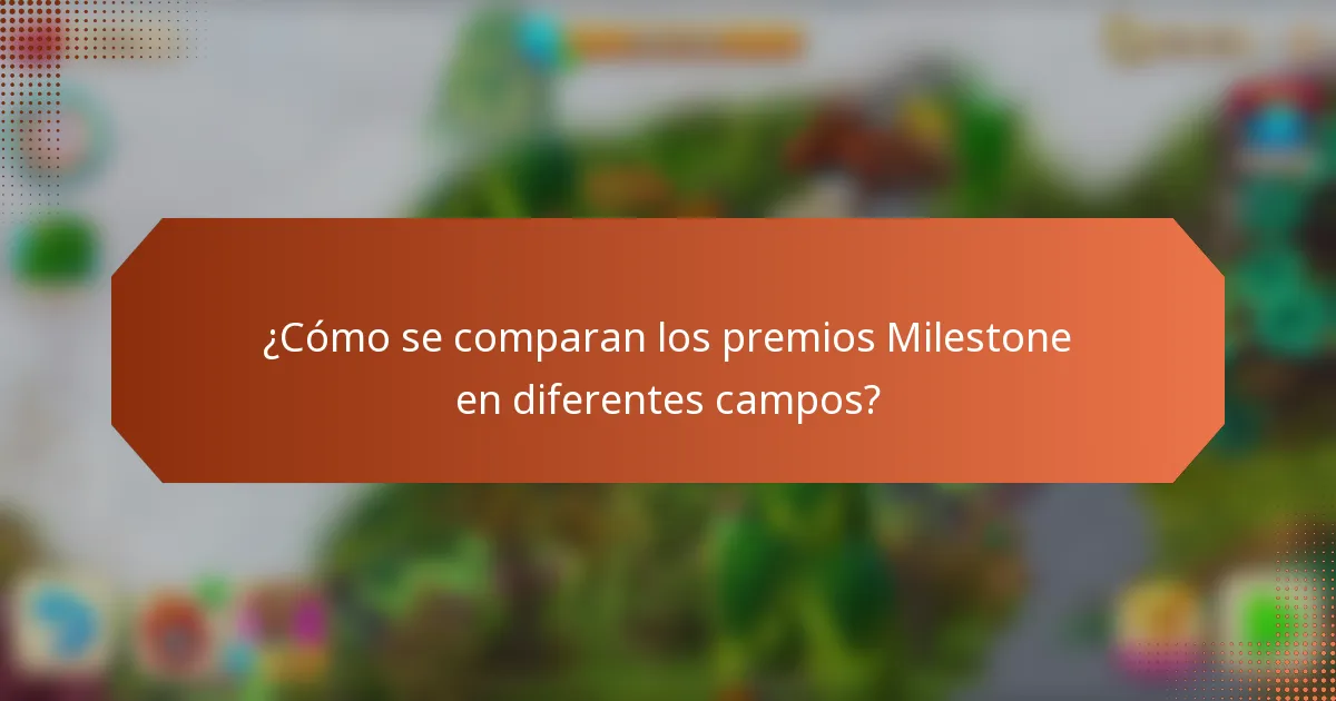 ¿Cómo se comparan los premios Milestone en diferentes campos?