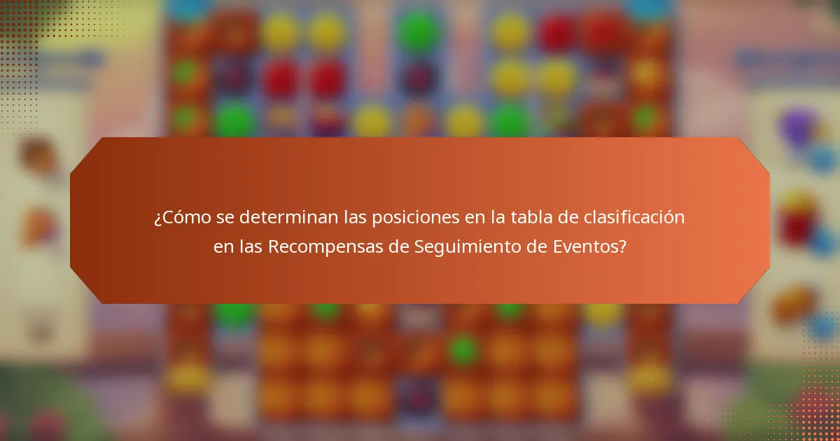 ¿Cómo se determinan las posiciones en la tabla de clasificación en las Recompensas de Seguimiento de Eventos?