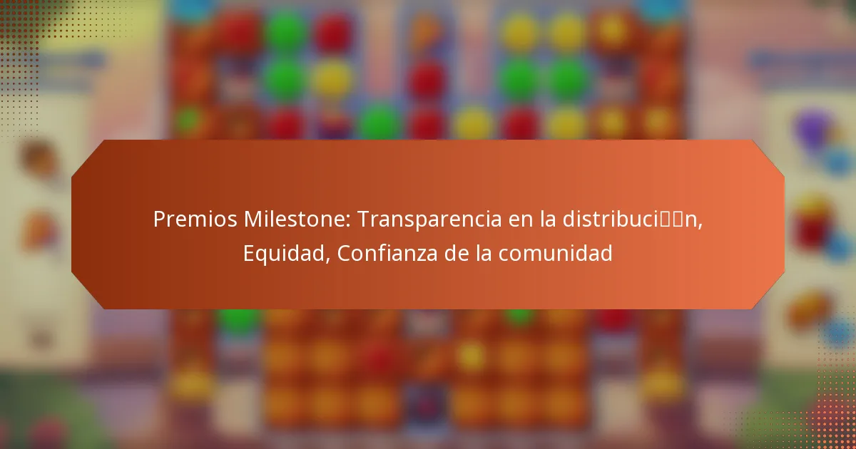 Premios Milestone: Transparencia en la distribución, Equidad, Confianza de la comunidad