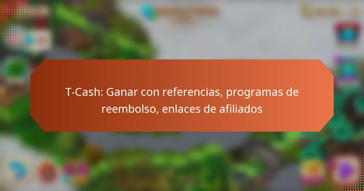 T-Cash: Ganar con referencias, programas de reembolso, enlaces de afiliados