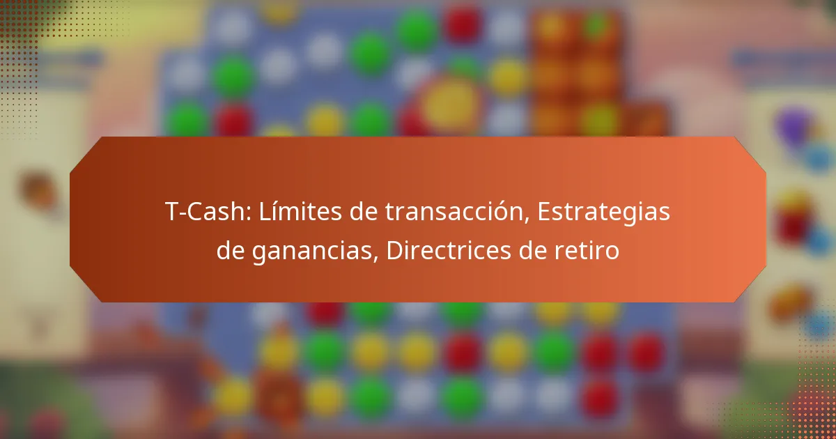 T-Cash: Límites de transacción, Estrategias de ganancias, Directrices de retiro